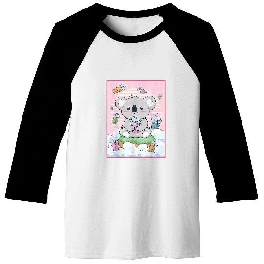 Koala Pet Bear Bubble Boba Milk Tea Baseball Tees