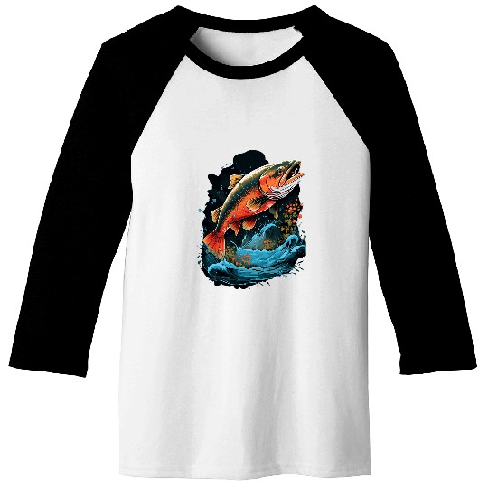 Fisherman Fly Fishing Arctic Char Brook Trout Fish 1 Baseball Tees