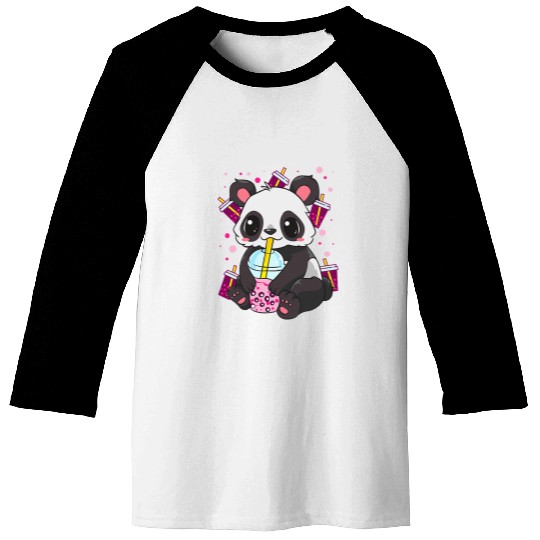 Panda Pet kawaii panda anime boba drink bubble tea panda lovers Baseball Tees