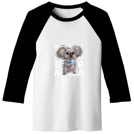 Koala Pet Bear Kawaii Boba Bubble Milk Tea Tapioca Pearls Cute Baseball Tees