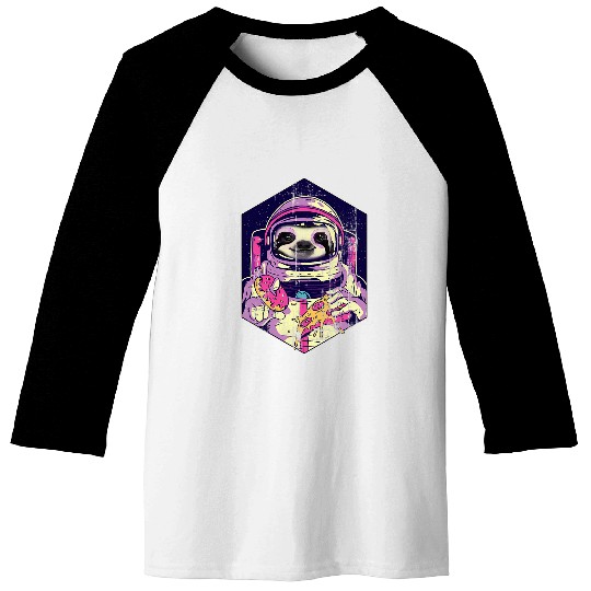 Sloth Pet astro space shuttle Baseball Tees