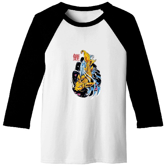 Koi Fish nice Japanese Tattoo Koi Carp Baseball Tees