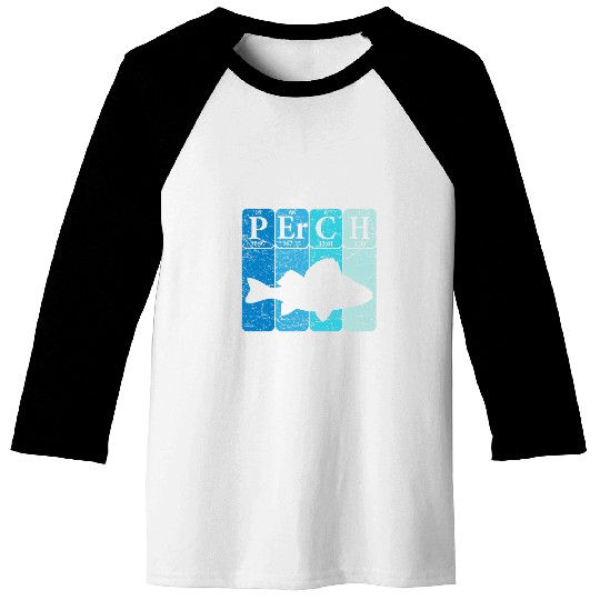 Perch Periodic Table Elements Seafood Perch Fishing Retro 2 Baseball Tees