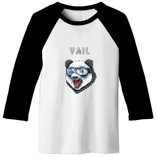 Panda Pet Vail Colorado USA Panda Ski Baseball Tees
