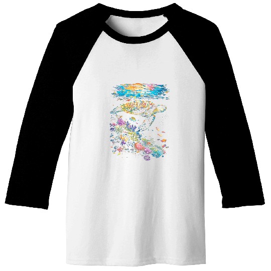 Turtle Pet Hawaii Postcard Turtle Swimming Crystal Clear Baseball Tees