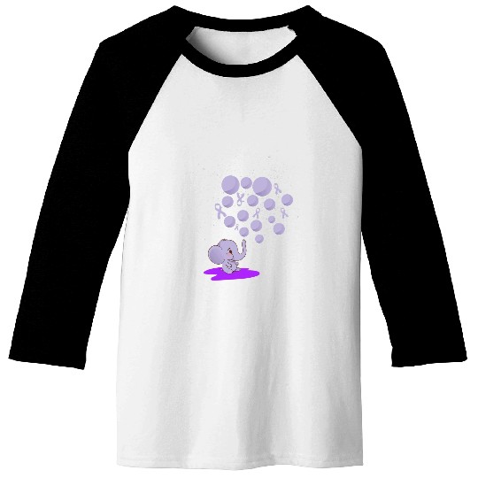 Elephant Pet Blowing Up Purple Balloons Overdose Awareness 9 Baseball Tees