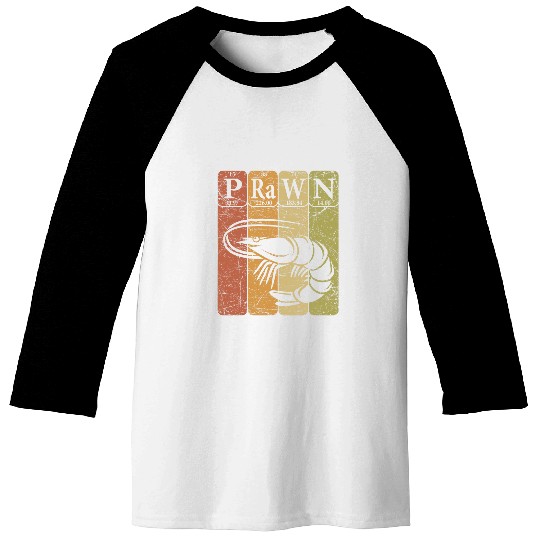 Shrimp Prawn Periodic Table Elements Seafood Shrimp Retro Baseball Tees