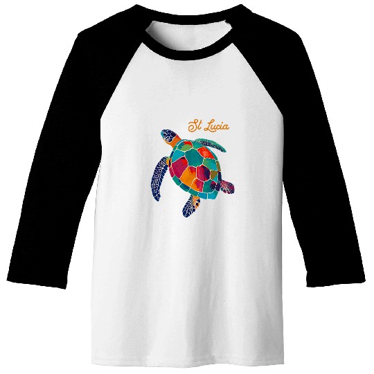St Lucia Pride Sea Turtle Surfer Scubas Diving vintages Retro Baseball Tees