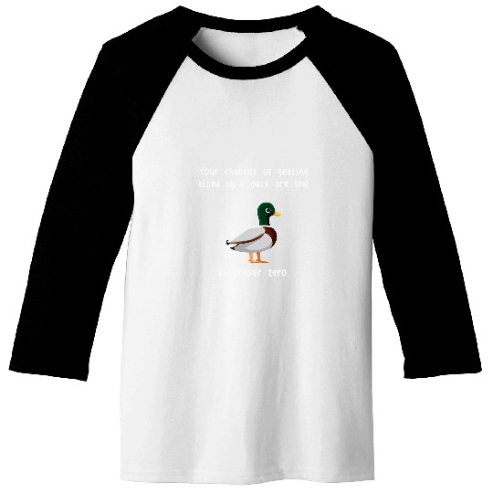 Duck Pet Never Zero Funny Cute Pet Mallard Duck Bird Farmer Baseball Tees