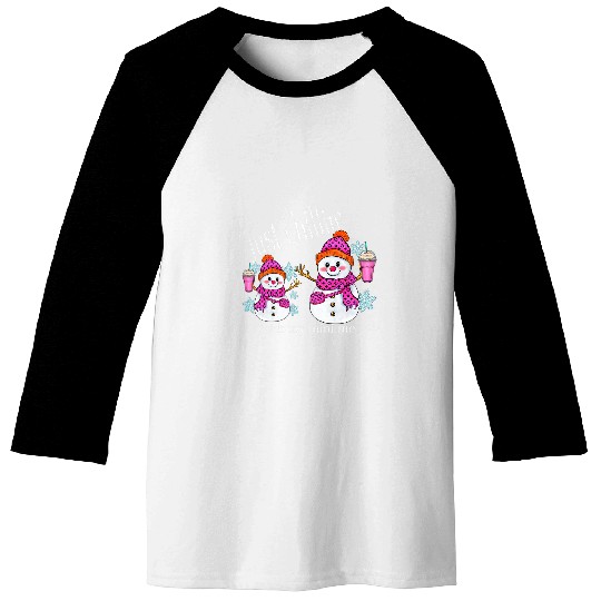 Coffee Fun I m Just Chillin Snowman with Coffee Mom and Me Baseball Tees