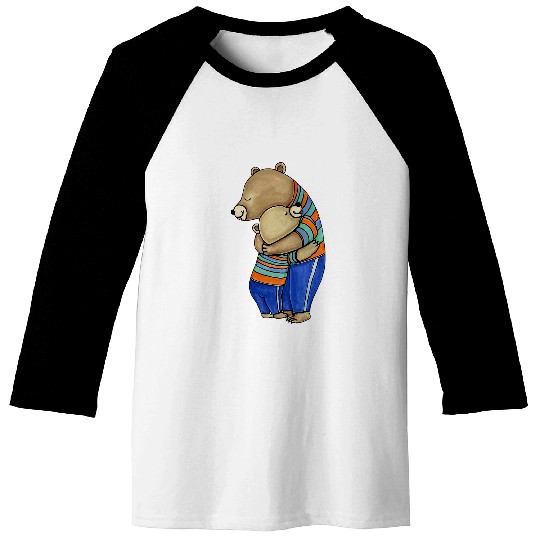 Bear Pet Hugging Teddy Bear Parent and Child Baseball Tees