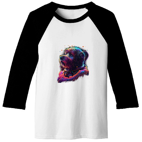 Astronauts Briard dog Space Galaxy Baseball Tees