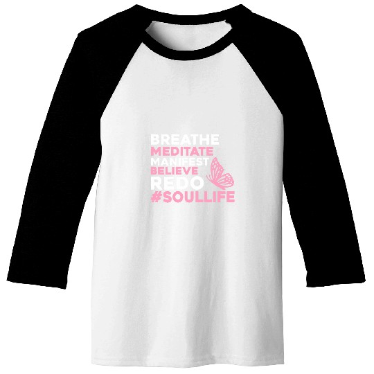 Manifest Affirmation Awakening Enlightenment Butterfly Baseball Tees