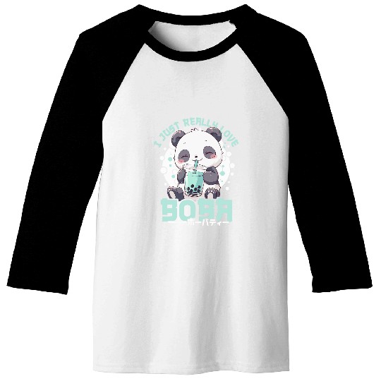 Panda Pet Boba Tea Kawaii Bubble Tea Panda Anime Neko Panda Bear Baseball Tees