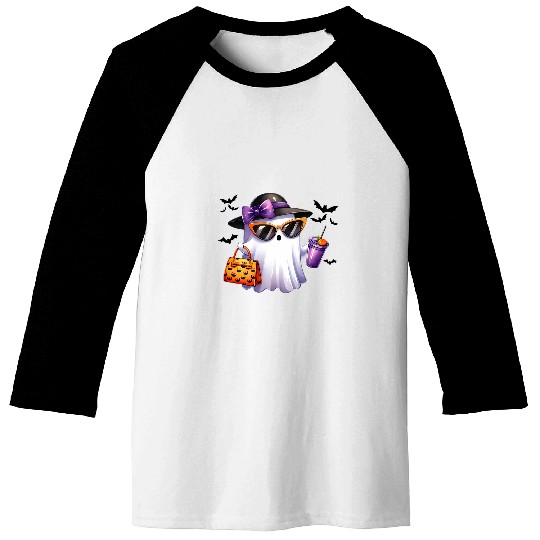 Coffee Fun ghosts Pumpkin Boojee Coffee Spooky Season Halloween Baseball Tees