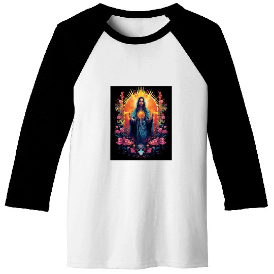 Mother Mary Blessed Mother Virgin Mary Catholic 4 Baseball Tees