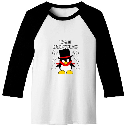 Penguin Pet Bah Humbug Grumpy Penguin Funny Ugly Christmas Sweater Baseball Tees