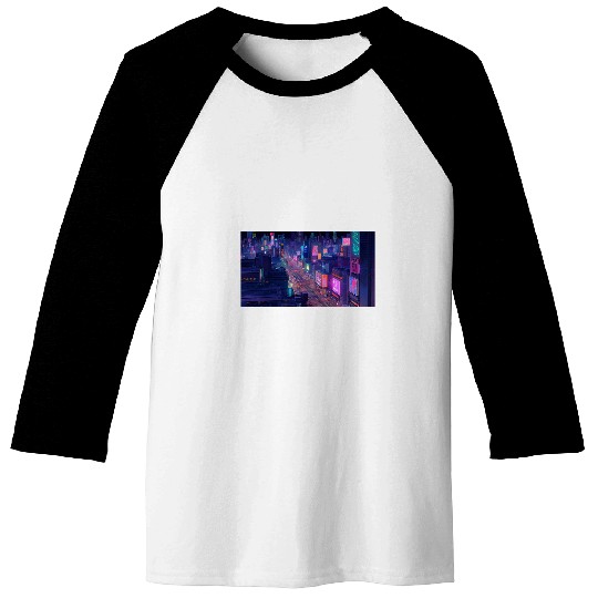 Tokyo streetwear Synthwave aesthetics night drive Baseball Tees
