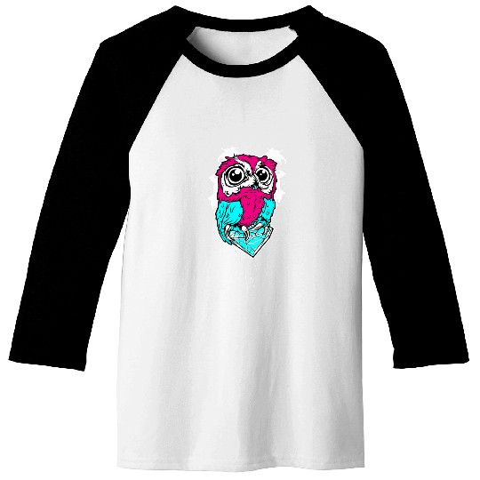 Owl Pet Sweet comic owl with crystal Baseball Tees