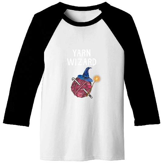 Knitting Yarn Yarn Wizard Funny Crochet Yarn Wizard Baseball Tees