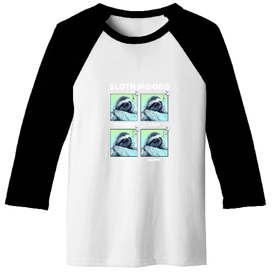 Sloth Pet Moods Box Up Baseball Tees