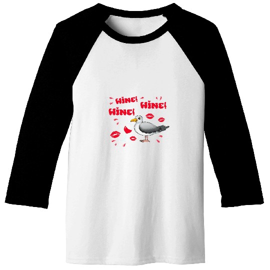 Wines Fun Seagull Bird Lover Shorebird Seagulls Wines Lover Baseball Tees