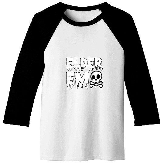 Elder Emo Goth Skeletons Skull Dark Music Baseball Tees