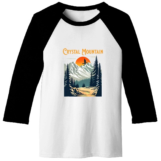 vintages Crystal Mountain Souvenir Hiking Baseball Tees