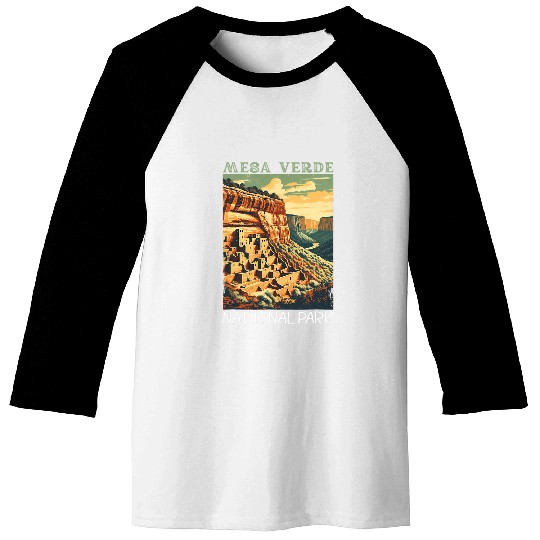 vintages Mesa Verde National Park Hiking Camping Vacation Baseball Tees