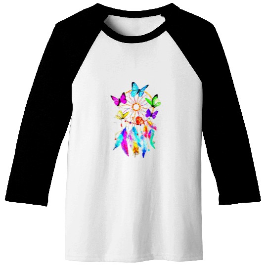 Butterfly Dream Catcher Native American Dreamcatcher Baseball Tees