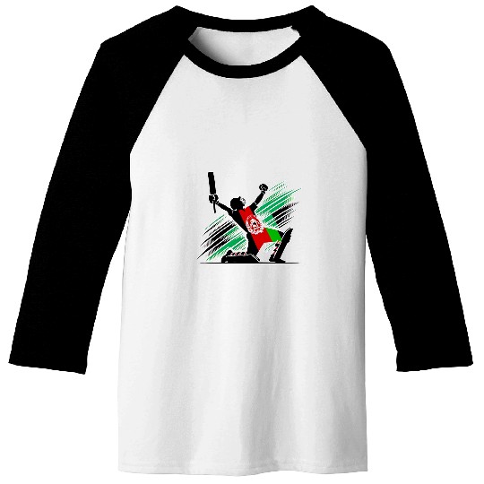 Afghanistan Cricket Team Spirit Silhouette Celebration Pride Baseball Tees