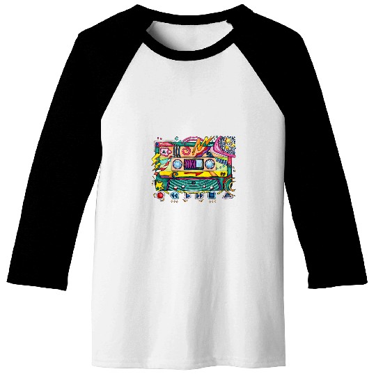 80s cassette tape retro music mixtape Baseball Tees