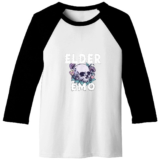 Elder Emo Funny Emo Music Fan Scene Alternative 90s Kids Pun 1 Baseball Tees