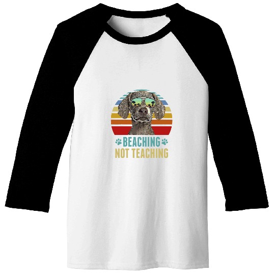 Beaching not Teaching Funny Weimaraner Dog Teacher Summer Baseball Tees