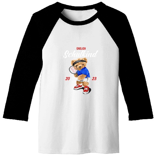 School Tennis Teddy Bear Endlich Schulkind Baseball Tees