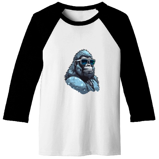 Owl Pet Gorilla Face Angry Growling Scary Silverback Gorilla Baseball Tees