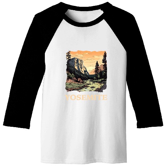 Yosemite National Park Adventure Hiking Nature Design 9 Baseball Tees