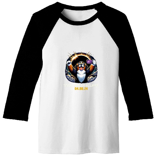 Bernese Mountain Dog Selfie Solar Eclipse Baseball Tees
