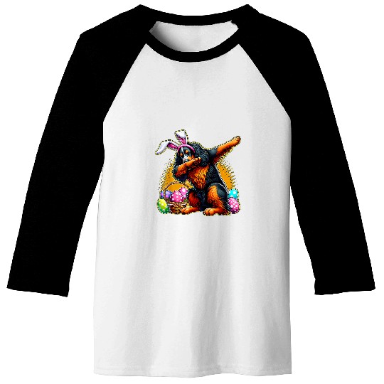 Dabbings Easter Bunny Gordon Setter Dog 3 Baseball Tees