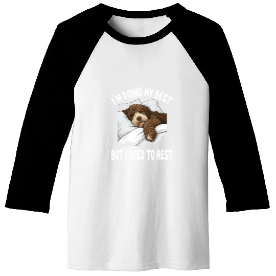 Bernedoodle Dog Pajamas Nightgown Sleeping Napping Baseball Tees