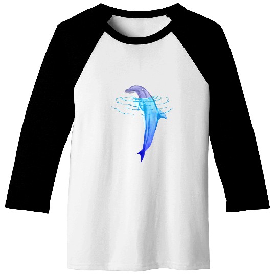 Dolphin Art Ocean Life Baseball Tees