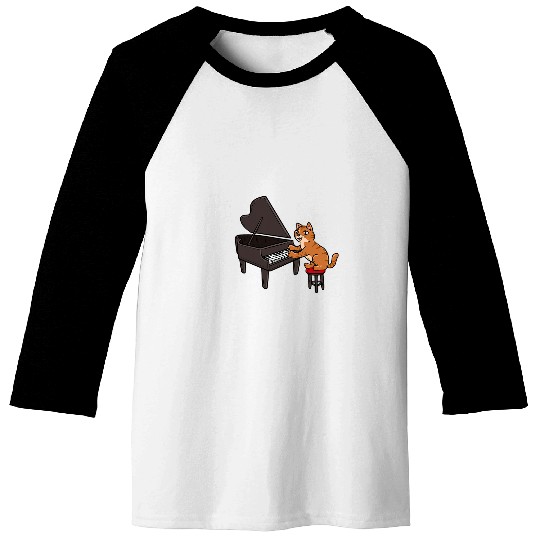 Cat Owner Piano Player Musician Composer Music Lover Baseball Tees