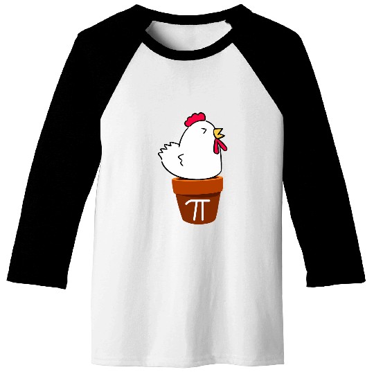 Cute Chicken Pot Pie Funny Math Pun Pi Symbol Baseball Tees