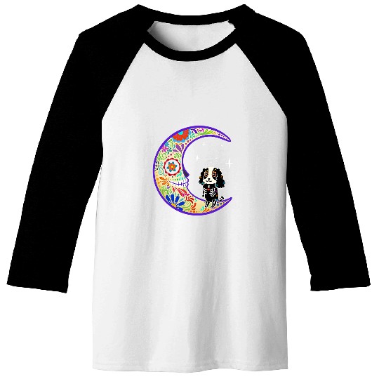 English springer spaniel Dia de Los Muertos Baseball Tees