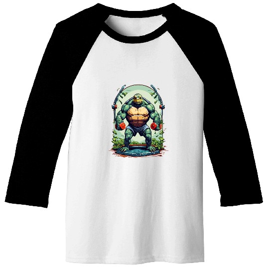 Bodybuilding Turtle Iconic Streetwear Design Baseball Tees