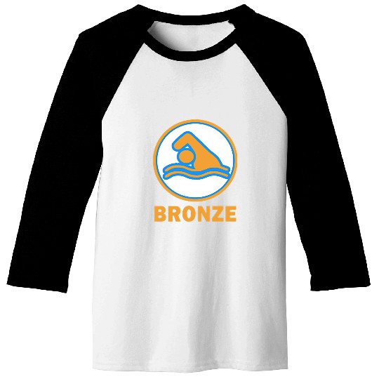 Swimming Pool Bronze Test Passed Swimming Badge Bronze Float 2 Baseball Tees