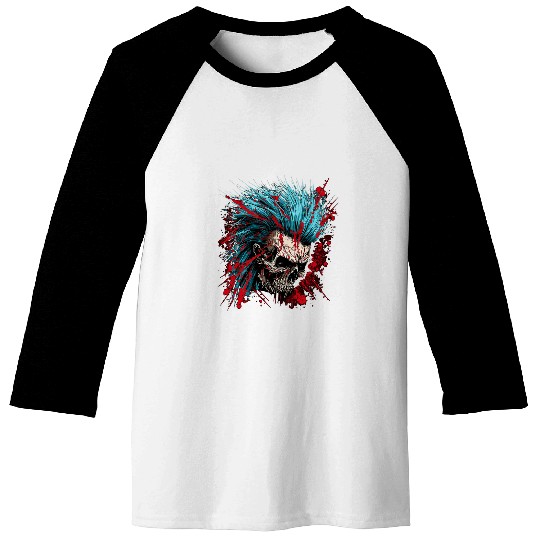 Skeletons Skulls Punk Rock Skull 23 Skull Baseball Tees