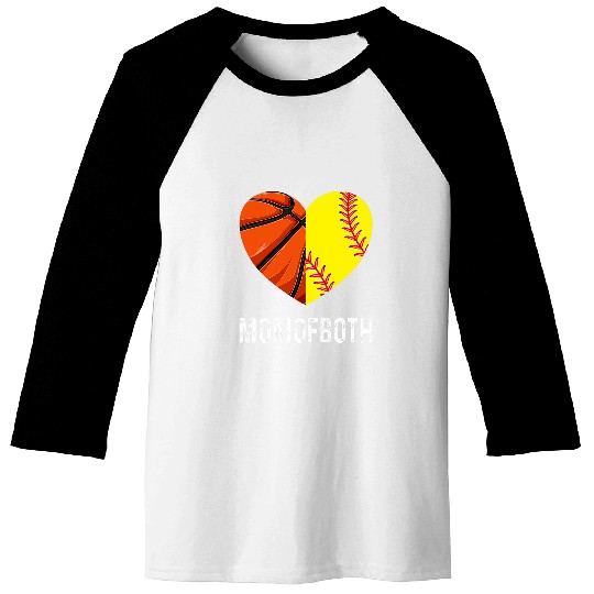Basketball Softball Mom of Both Baseball Tees