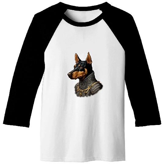 Baroque Renaissance Doberman Pinscher Dog Portrait Baseball Tees