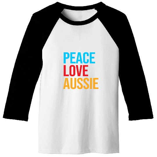 Australian Shepherd Aussie Peace Love Aussie Baseball Tees